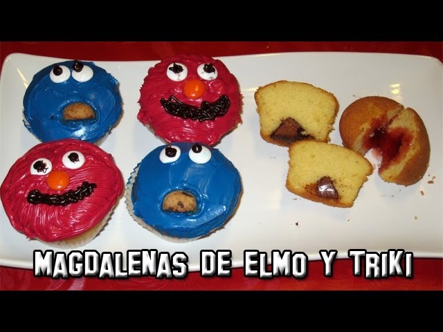 Receta de Cocina Magdalenas de Elmo y Triki
